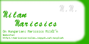 milan maricsics business card